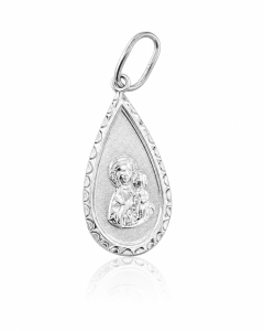 Medalik srebrny łezka - Matka Boża Częstochowska M274
