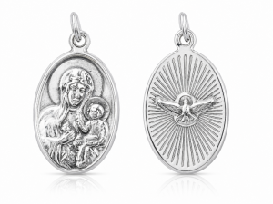 Medalik srebrny Matka Boska Częstochowska M294 Duch święty