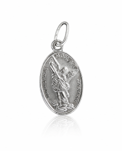 Medalik srebrny Św Michał Archanioł i Cudowny Medalik M243C