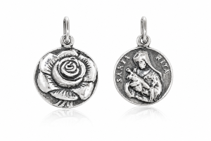 Medalik srebrny z wizerunkiem Świętej Rity MZ8601