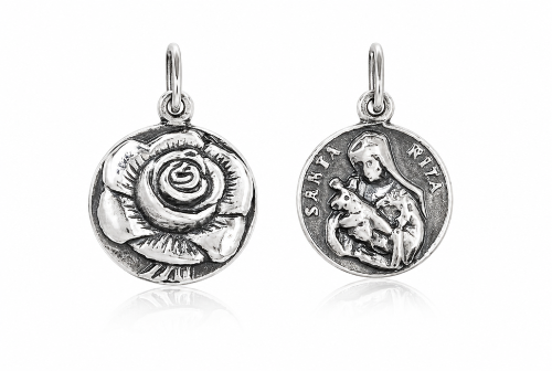 Medalik srebrny z wizerunkiem Świętej Rity MZ8601-1