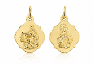 Medalik szkaplerz srebro pozłacane