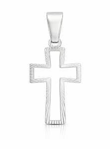 Srebrny krzyż z wycięciem kd045