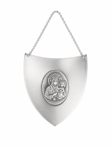 Srebrny ryngraf z wizerunkiem Matki Boskiej Częstochowskiej, srebro