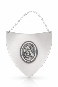 Srebrny ryngraf z Aniołem Stróżem i dziećmi