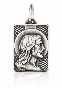 Srebrny medalik z wizerunkiem Chrystusa M283