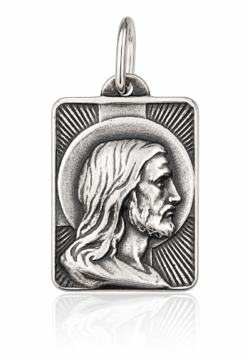 Srebrny medalik z wizerunkiem Chrystusa M283