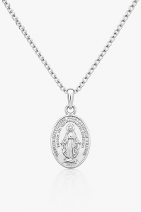 Zestaw srebrny łańcuszek z medalikiem Matka Boża Niepokalana