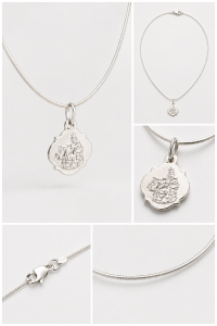 Zestaw ze srebra 925 łańcuszek z medalikiem - Szkaplerz