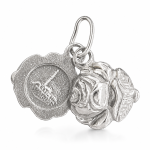 Medalik srebrny - składane róże z wizerunkiem Matki Bożej M212 