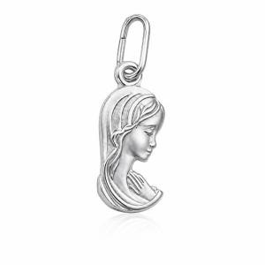 Medalik srebrny główka - Matka Boska M250