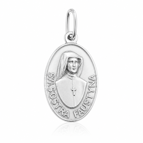 Medalik ze srebra - Jezus Miłosierny - św. s. Faustyna M249