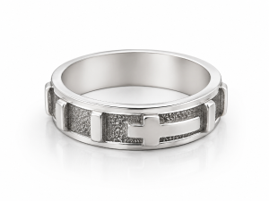 Różaniec - srebrna obrączka - obrotowy