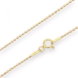 Łańcuszek srebrny Ag 925 Kulki diamentowane pozłacane