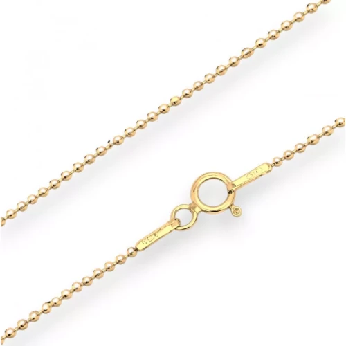 Łańcuszek srebrny Ag 925 Kulki diamentowane pozłacane-1