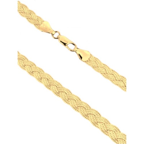 Srebrny pozłacany naszyjnik Ag 925 Lisi Pleciony-1