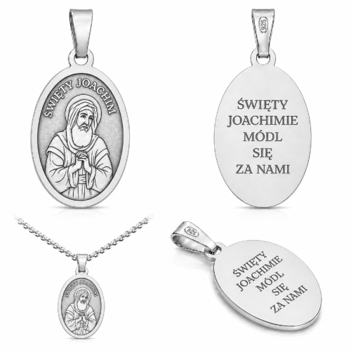 Medalik srebrny Święty Joachim – patron rodzin i dziadków (srebro próby 925)