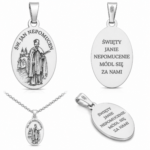 Srebrny medalik św. Jana Nepomucena pr. 925 – klasyczny symbol wiary i ochrony