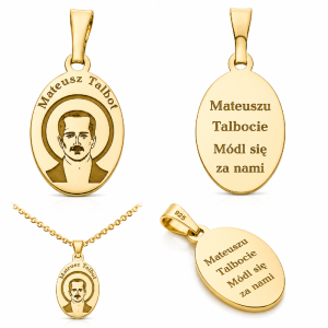 Srebrny medalik ze Świętym  Mateuszem Talbotem