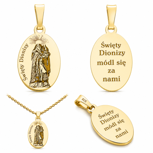 Srebrny medalik Św. Dionizego (Ag 925) – patron odwagi i niezłomnej wiary