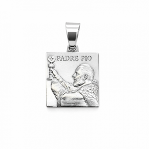 Srebrny medalik św. Ojca Pio 925  – religijny medalik ze srebra na prezent