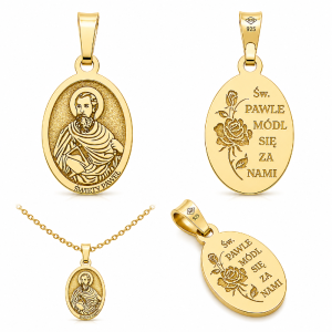 Medalik Święty Paweł Apostoł – srebro pozłacane próby 925