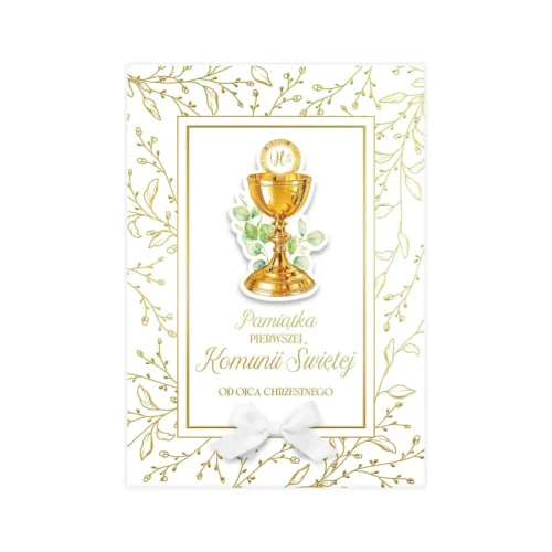 Album A5 Pamiątka I Komunii Świętej od Ojca Chrzestnego z książeczką