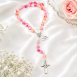 Różaniec z różowego agatu 8 mm – elegancki i pełen symboliki