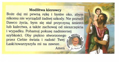 Naklejka ze Świętym Krzysztofem