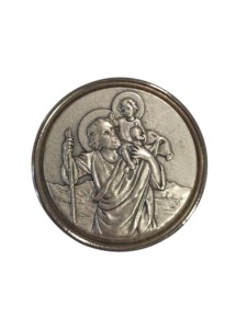 Plakietka metalowa św. Krzysztof 