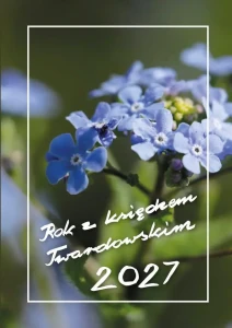 Kalendarz katolicki 2027 z księdzem Twardowskim - niezapominajka