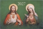 Kalendarz katolicki 2027 trójdzielny - Serce Jezusa Serce Maryi