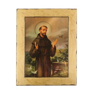 Ikona złota ramka Święty Franciszek