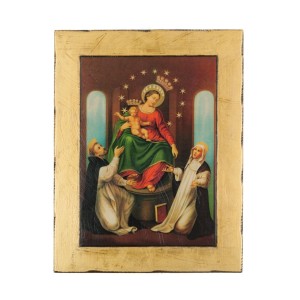 Ikona złota ramka Matka Boża Pompejańska