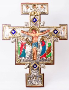 Srebrzony i złocony krzyż Franciszkański 