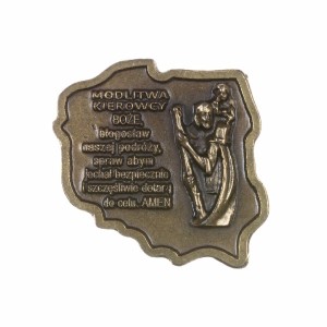Modlitwa kierowcy Św. Krzysztof, plakietka Polska 