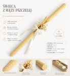 Świeca z wosku pszczelego KOMUNIA CHRZEST GROMNICA - Kłos