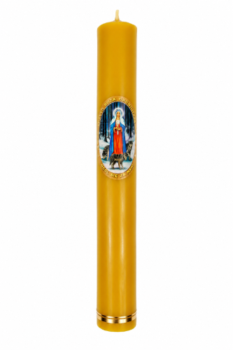 Prawdziwa gromnica z wosku pszczelego 100% – Matka Boża Gromniczna | 28 cm