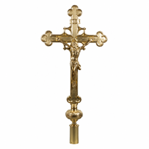 Krzyż mosiężny procesyjny 0625-II-62cm