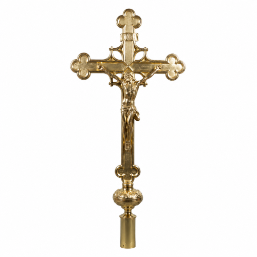 Krzyż mosiężny procesyjny 0625-II-62cm