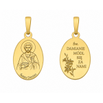 Medalik srebrny pozłacany Święty Damian