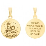 Medalik srebrny pozłacany Matka Boża Wspomożycielka