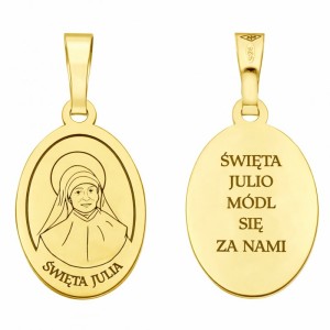 Medalik srebrny pozłacany Święta Julia