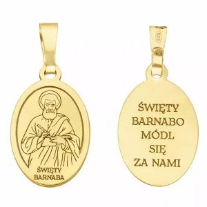 Medalik srebrny pozłacany Święty Barnaba