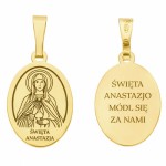 Medalik srebrny pozłacany Święta Anastazja