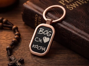 Brelok metalowy Bóg Cię kocha