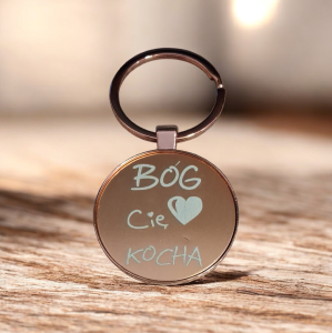 Brelok metalowy Bóg Cię kocha