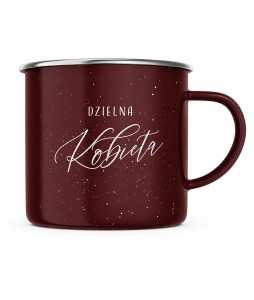 Kubek emaliowany – Dzielna kobieta