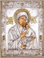 Ikona Koronowanej Matki Bożej Nieustającej Pomocy, ręcznie malowana, srebrzona i złocona-3