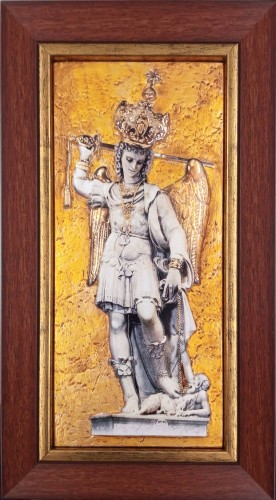 Obraz Archanioł Michał – ceramika żywiczna, 27 × 15,5 cm-1